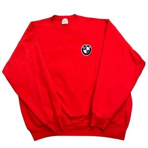 Vintage BMW Sweatshirt Adult XL Hanes Comfortblend Printpro Red Crewneck Emblem